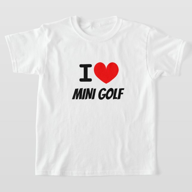 I heart mini golf t shirt for kids (Laydown)