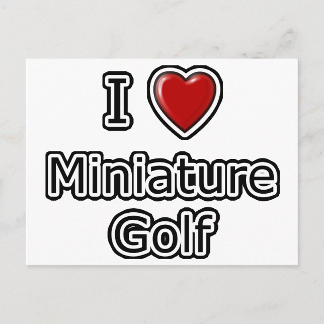 I Heart Miniature Golf Postcard (Front)