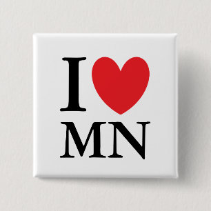 I Heart Minnesota 2 Inch Square Button