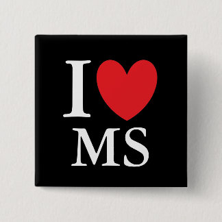 I Heart Mississippi 2 Inch Square Button