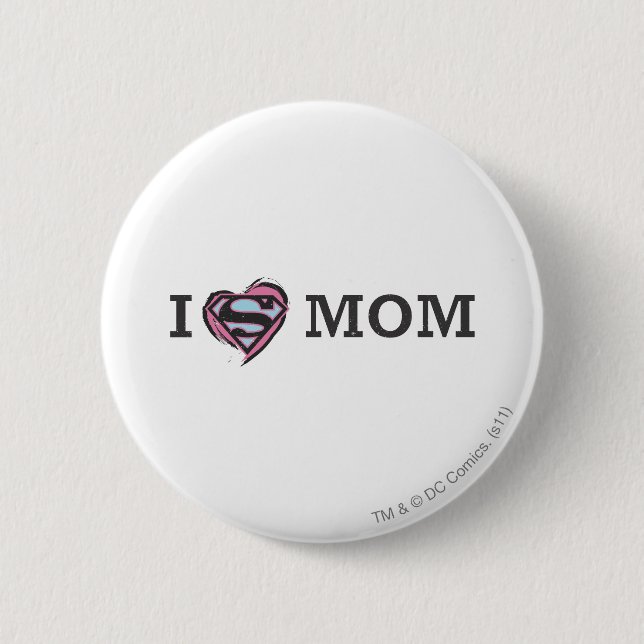 I Heart Mom 2 Inch Round Button (Front)