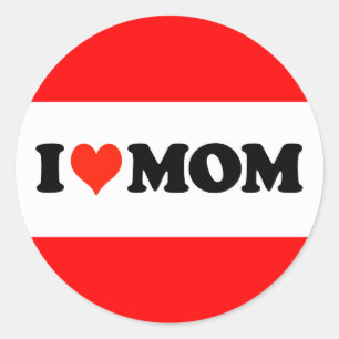 I Heart Mom Classic Round Sticker