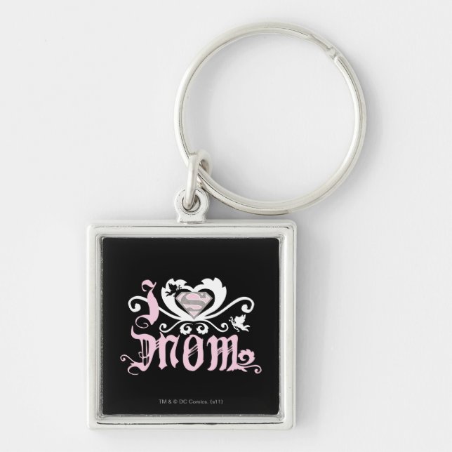 I Heart Mom  Pink Keychain (Front)