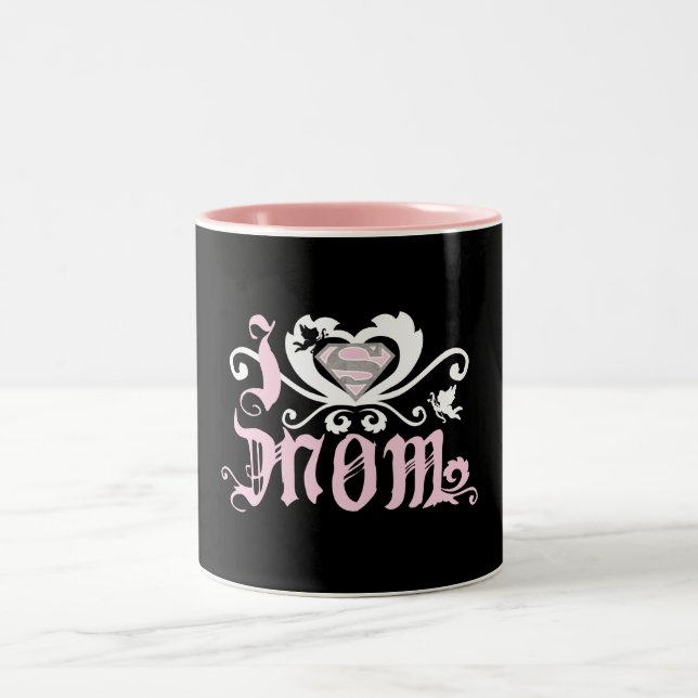 I Heart Mom  Pink Two-Tone Coffee Mug (Center)