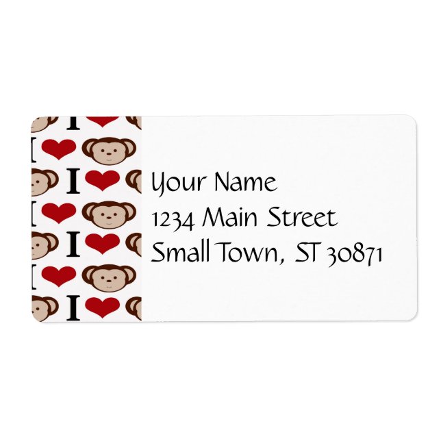 I Heart Monkeys I Love Monkey Valentines Cadeau (Devant)