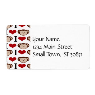 I Heart Monkeys I Love Monkey Valentines Gift