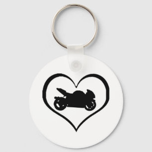 I heart motorcycles keychain