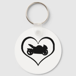 I heart motorcycling keychain