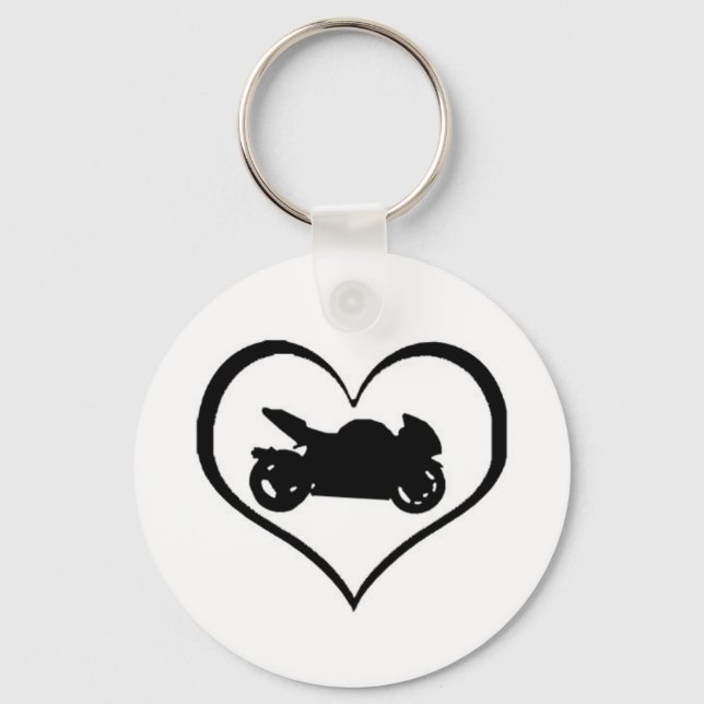 I heart motorcycling keychain (Front)