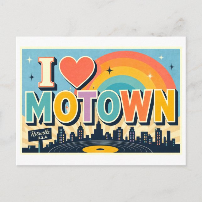 "I [Heart] Motown" Postcard (Front)