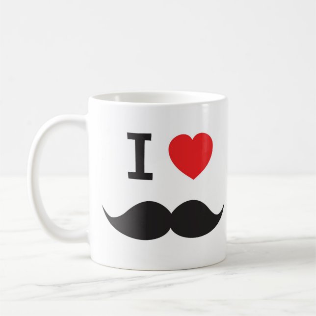 I Heart Moustache Coffee Mug (Left)