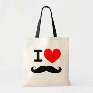 I heart moustache tote bag