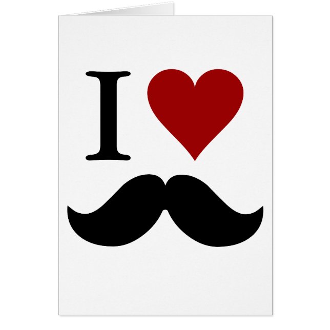 I heart moustaches card (Front)