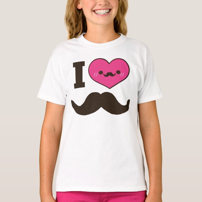 I Heart Moustaches T-Shirt (Front)