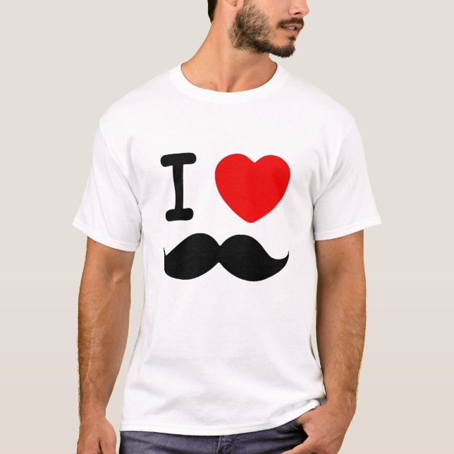 I Heart Moustaches T-Shirt (Front)