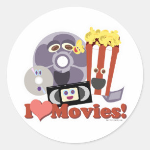 I Heart Movies! Classic Round Sticker