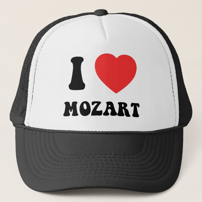 I Heart Mozart Trucker Hat (Front)