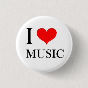 I Heart Music 1 Inch Round Button