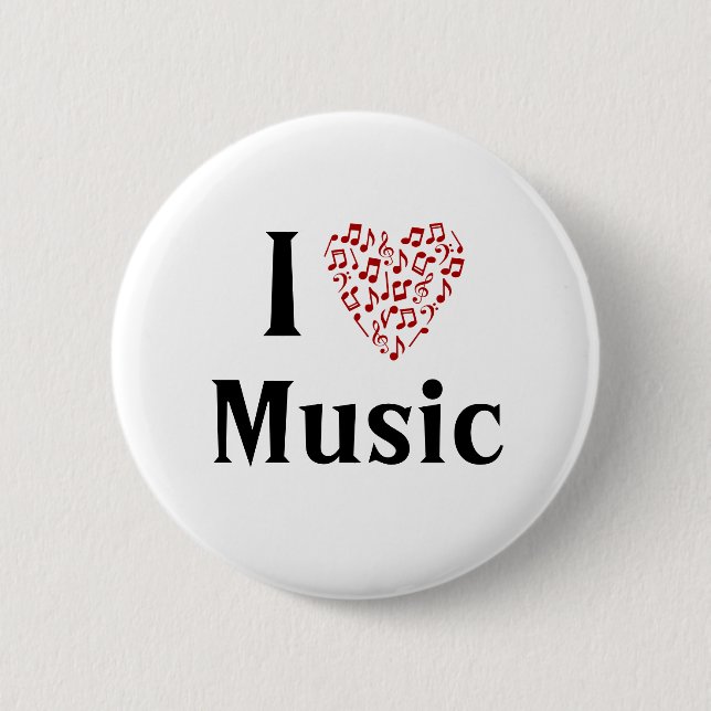 I Heart Music Customizable Button (Front)