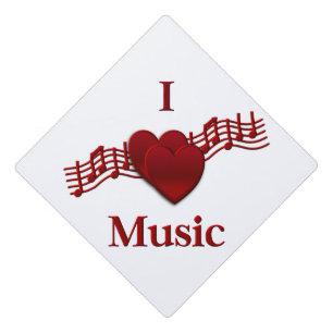 I Heart Music Graduation Cap Topper