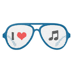 I Heart Music Notes Party Sunglasses