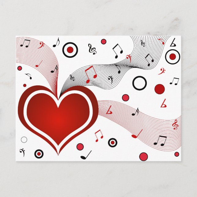 I heart music - Postcard (Front)