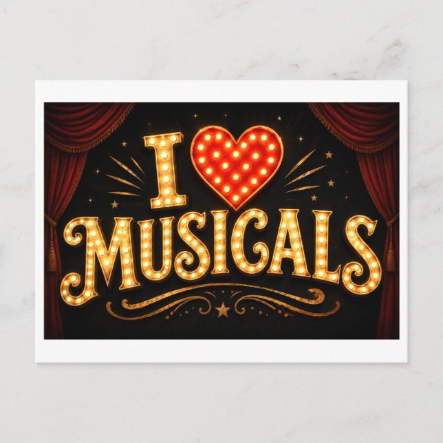 "I [Heart] Musicals" Postcard (Front)