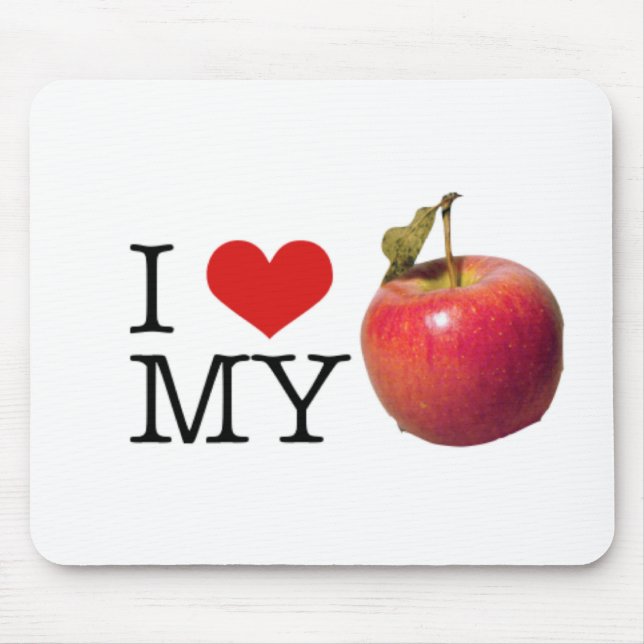 I Heart My Apple Mouse Pad (Front)