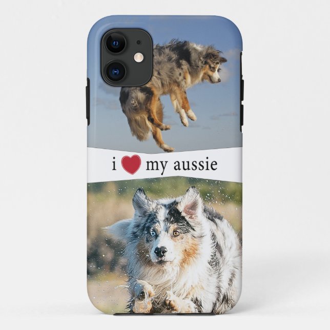 I Heart My Aussie Australian Shepherd Case-Mate iPhone Case (Back)
