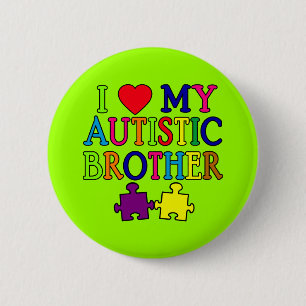 I Heart My Autistic Brother 2 Inch Round Button