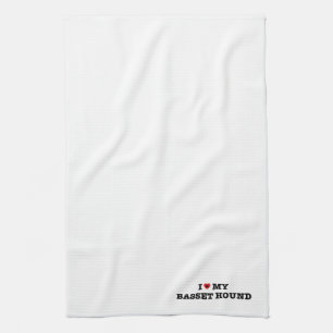 I Heart My Basset Hound Kitchen Towel