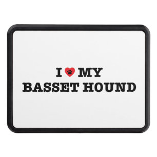 I Heart My Basset Hound Trailer Hitch Cover
