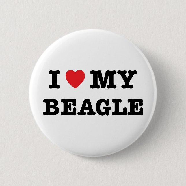 I Heart My Beagle Button (Front)