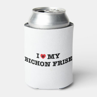 I Heart My Bichon Frise Can Cooler