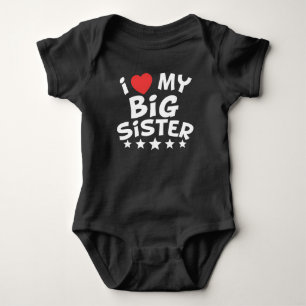 I Heart My Big Sister Baby Bodysuit