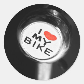 I Heart My Bike Classic Round Sticker
