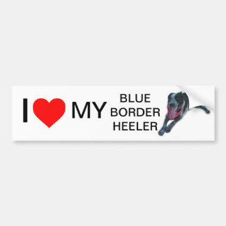 I heart My Blue Border Heeler Bumper Sticker