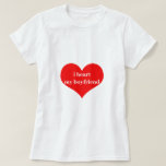 I Heart My Boyfriend Love Romantic Red Heart Cute T-Shirt<br><div class="desc">Designed with cute red heart pattern and custom text "i heart my boyfriend" which you may customize as you wish! Simple and cute design perfect for those who love their boyfriend!</div>