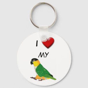 I heart my caique keychain