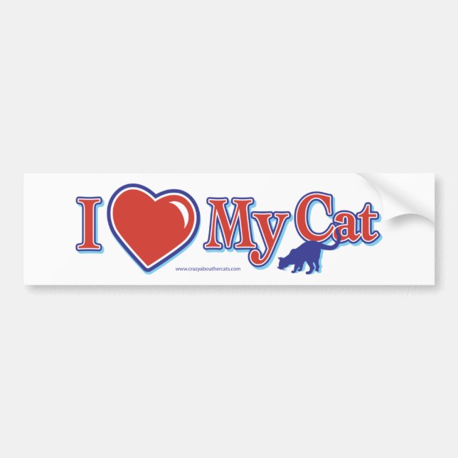 I heart my cat bumper sticker (Front)