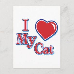 I heart my cat postcard