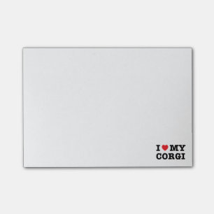 I Heart My Corgi Post-it Notes