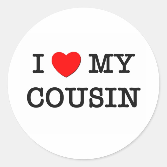 I Heart My COUSIN Classic Round Sticker (Front)