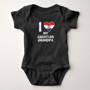 I Heart My Croatian Grandpa Baby Bodysuit