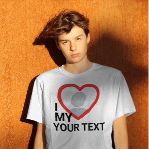 I heart my customizable photo text tshirts