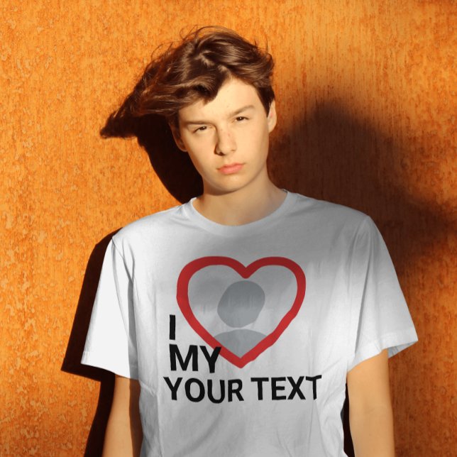 I heart my customizable photo text tshirts