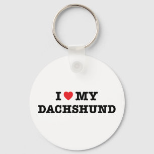 I Heart My Dachshund Button Keychain
