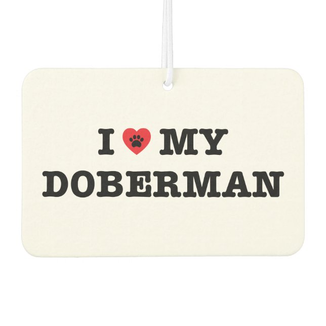 I Heart My Doberman Car Air Freshener (Front)
