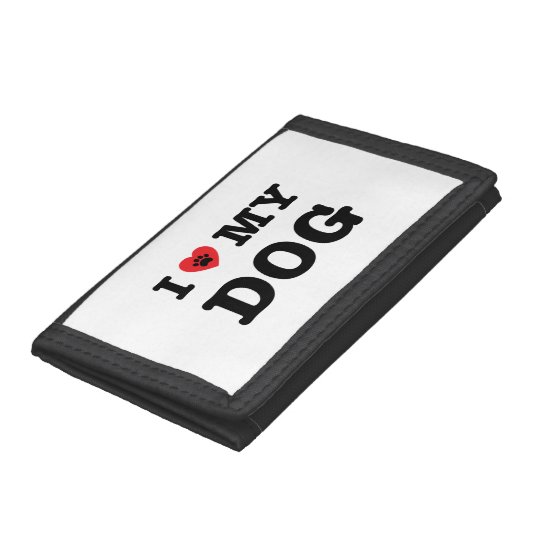 I Heart My Dog Trifold Wallets