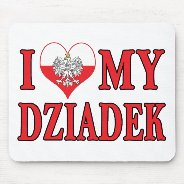 I Heart My Dziadek Mouse Pad (Front)